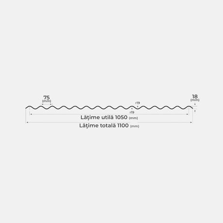 Tabla Cutata S18 Bilka, Verde Inchis (RAL 6005)